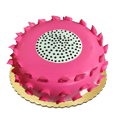 "Round shape Dragon Fruit Cake 1.5 kgs - Click here to View more details about this Product